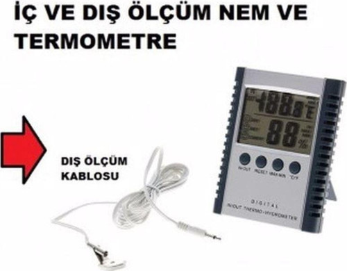 Dijital Iç Ve Dış Termometre Nem Ölçer