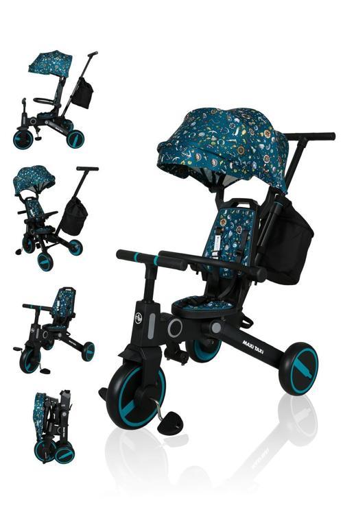 Trike Plus F5 Ebeveyn Kontrollü Çift Yönlü Katlanabilir Bisiklet Mavi