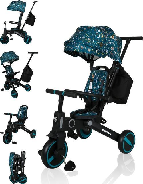 Trike Plus F5 Ebeveyn Kontrollü Çift Yönlü Katlanabilir Bisiklet Mavi