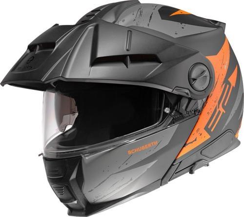 E2 EXPLORER ORANGE ÇENE AÇILIR SİPERLİKLİ MOTOSİKLET KASKI