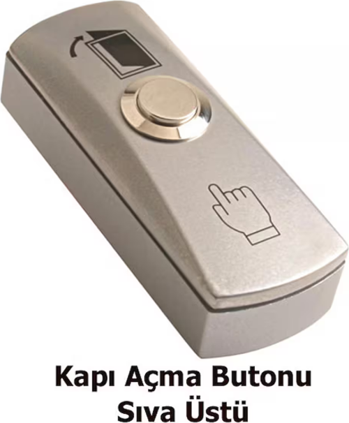 Metal Kapı Açma Butonu, Sıva Üstü, Çıkış Zil Butonu