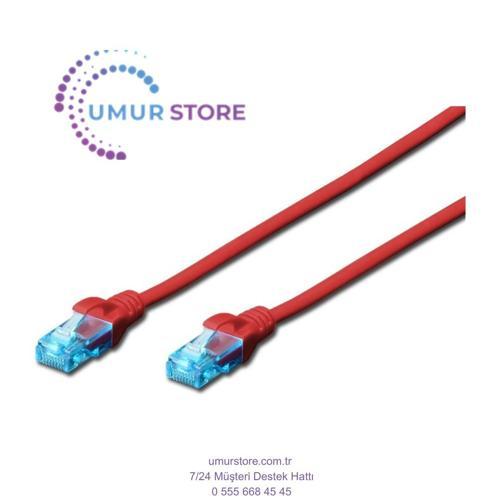 Cat. 5e Patch Kablo, Utp, 0.25 Metre, Awg 26, Kırmızı Renk