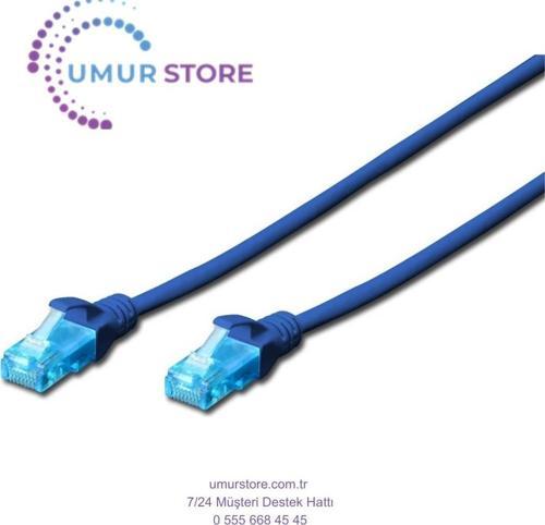 Cat. 5e Patch Kablo, Utp, 0.5 Metre, Awg 26, Mavi Renk
