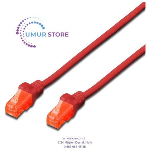 CAT. 6 Patch Kablo UTP AWG 26 0.5 metre - Kırmızı