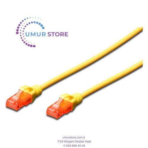 CAT. 6 Patch Kablo, U/UTP, 0,5 metre, AWG 26, Sarı Renk, LSZH