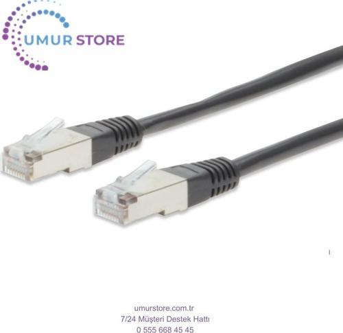Cat.5e Crossover Patch Kablo, S/stp, Zırhlı, Awg 26, Altın Kaplama, 5 Metre, Siyah Renk