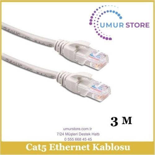 Cat5e Network Kablo Od5.5 7/0.12 Cl*8C - 3M
