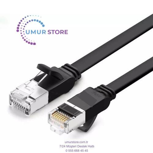 Cat6 Flat Pure Copper Metal Konnektör UTP Ethernet Kablosu 5 Metre