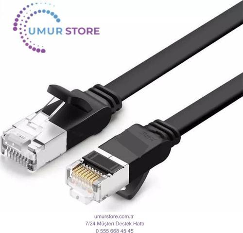 Cat6 Flat Pure Copper Metal Konnektör UTP Ethernet Kablosu 5 Metre