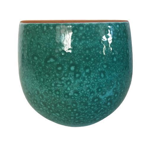 ÖZEL YAPIM YEŞİL DAMLA RENK EL YAPIMI TOPRAK SAKSI - 15*15 CM