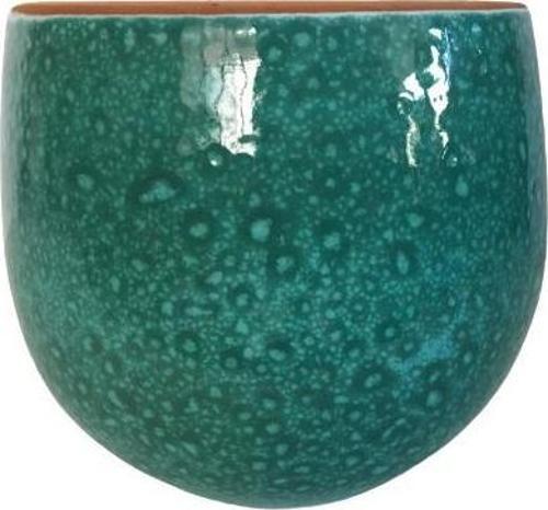ÖZEL YAPIM YEŞİL DAMLA RENK EL YAPIMI TOPRAK SAKSI - 15*15 CM