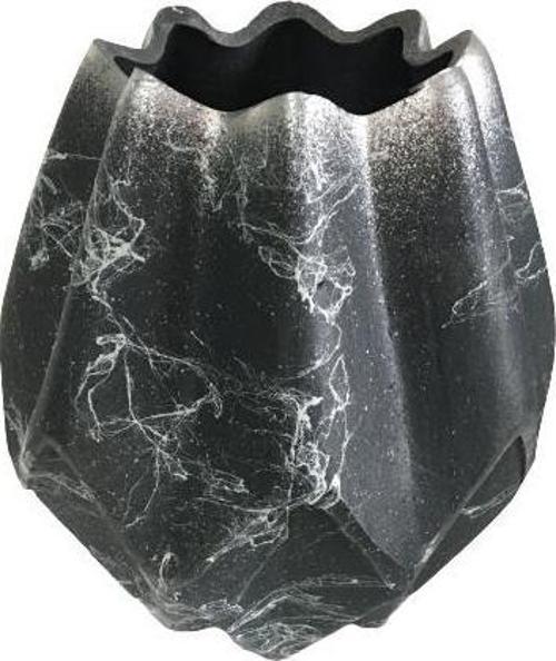 Burgulu Seramik Saksı (Siyah -Beyaz Renk)