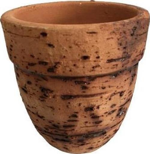 Antik Görünümlü Eskitme Toprak Saksı 12 cm x 12 cm