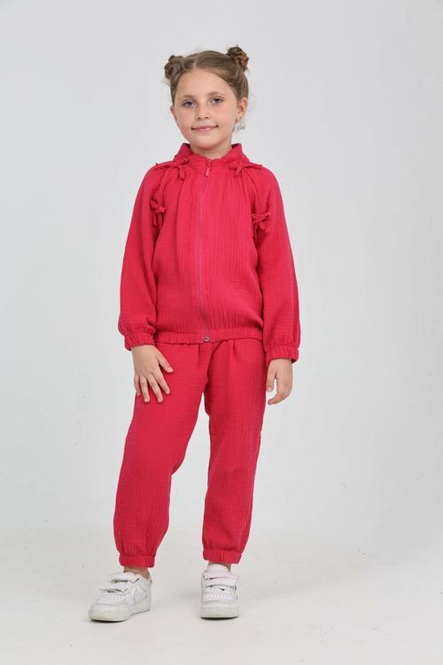 Toontoy Kız Çocuk Fiyonk Detaylı Eşofman Takım