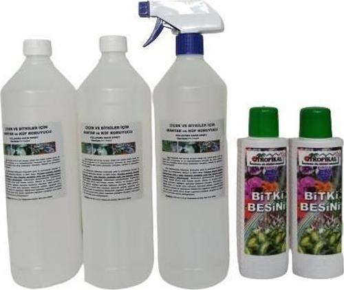 Çiçek ve Bitkiler için Mantar ve Küf Koruyucu 3Adet 1000 ml + 2 Adet Bitki Besini Hediyeli