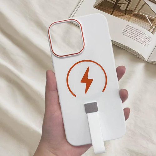 iPhone 15 Pro Uyumlu Magsafe Şarj Özellikli Kamera Korumalı Kordon Standlı Silikon Kapak