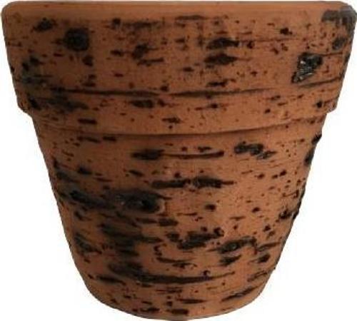 Antik Görünümlü Eskitme Toprak Saksı 12 cm x 12 cm