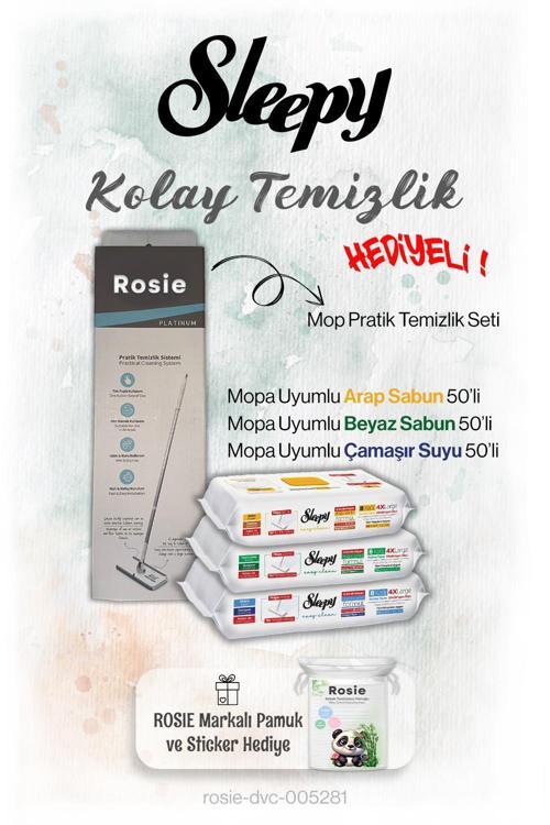 3'lü Mis Gibi Temizlik Serisi 50'li Mopa uyumlu ve Mop Seti, Rosie Hediyeli