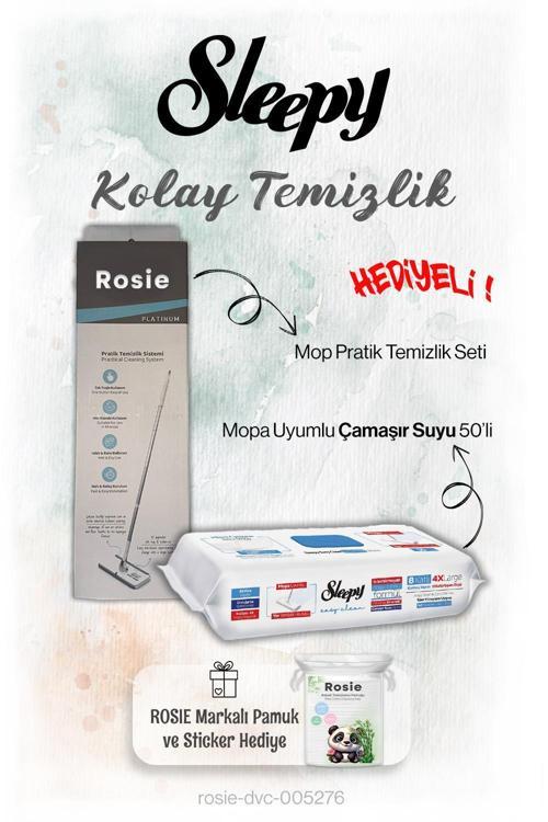 50'li Çamaşır Suyu Mopa uyumlu ve Mop Seti, Rosie Hediyeli