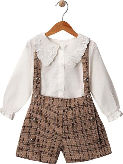 Kahverengi Jakarlı Gömleli Takım 2Y,3Y,4Y,5Y