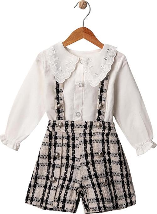 Beyaz Jakarlı Gömleli Takım 2Y,3Y,4Y,5Y