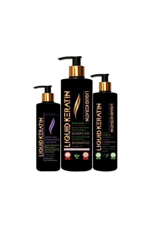 Kuru Mat Sert Kabaran Saçlar İçin 3lü Keratin Bakım Seti