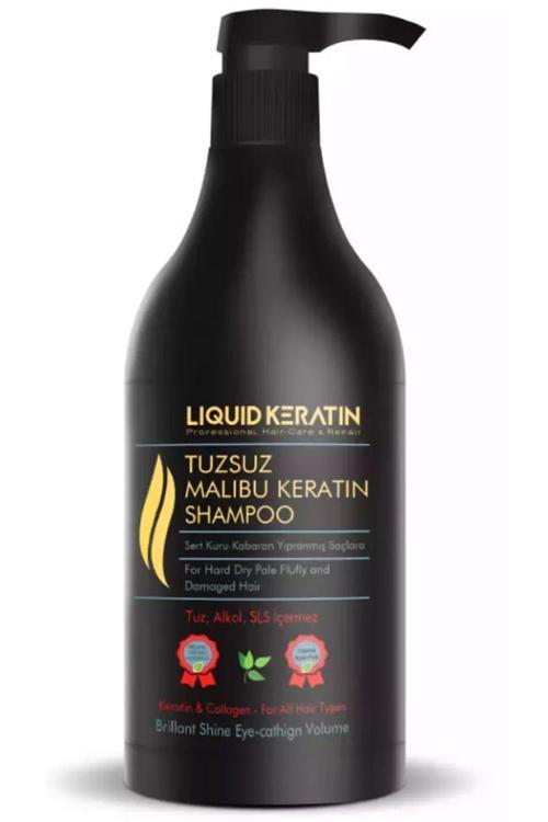 Tuzsuz Sülfatsız Malibu Keratin Şampuanı (1000ML) - Kuru Sert Kabaran Saçlar Için
