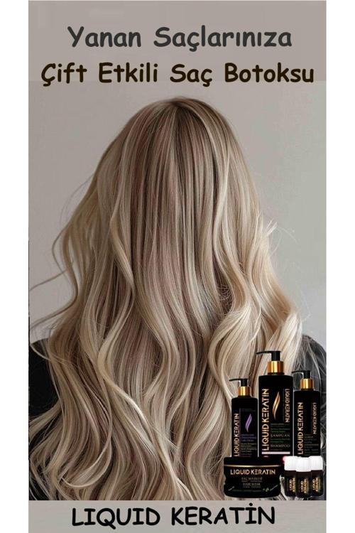 Çift Etkili Saç Botoksu No 1 - (Onarım + Bakım) Keratin Seti - Yanan Yıpranan Kabaran Saçlara