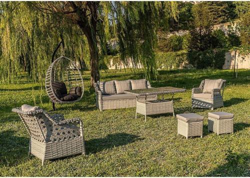 Lupa Eslem Rattan Bahçe Mobilyası 3+1+1 Puf Ve Salıncak Dahil" Masalı Garantili