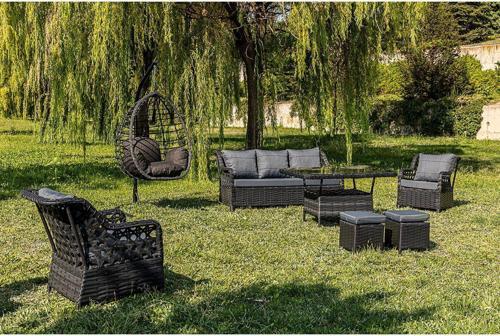 Lupa Eslem Rattan Bahçe Mobilyası 3+1+1 Puf Ve Salıncak Dahil Masalı Garantili