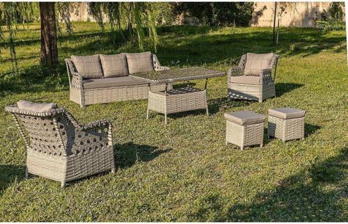 Oscar Rattan Bahçe Mobilyasi 3+1+1 Masali Garantili