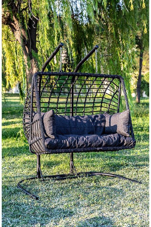 Legend Çift Kişilik Salıncak, Rattan, Antrasit