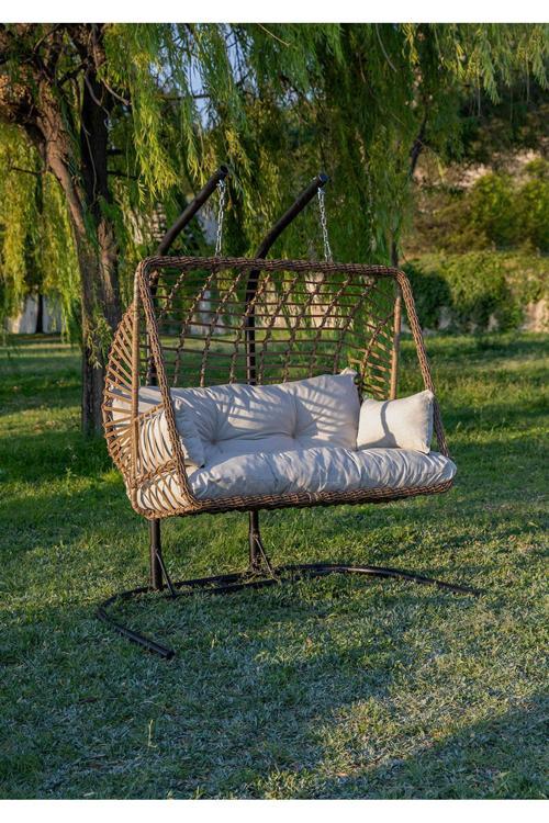 Legend Çift Kişilik Salıncak, Rattan, Kahverengi