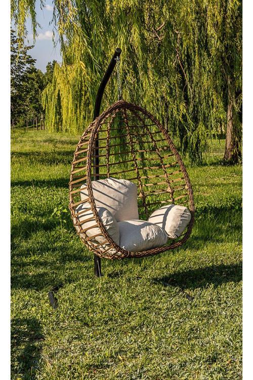 Eylül Tek Kişilik Salıncak Rattan, Kahverengi