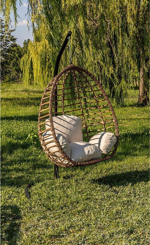 Rattani Eylül Tek Kişilik Salıncak Rattan, Kahverengi