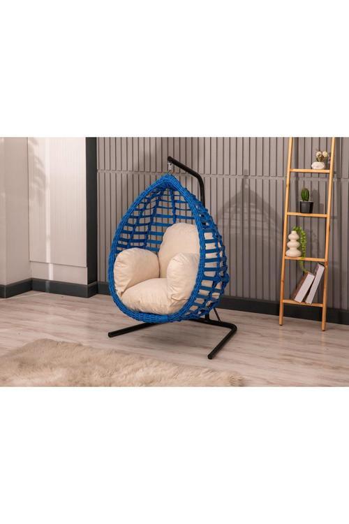 Armoni Tek Kişilik Çocuk Salıncak, Mavi, Rattan