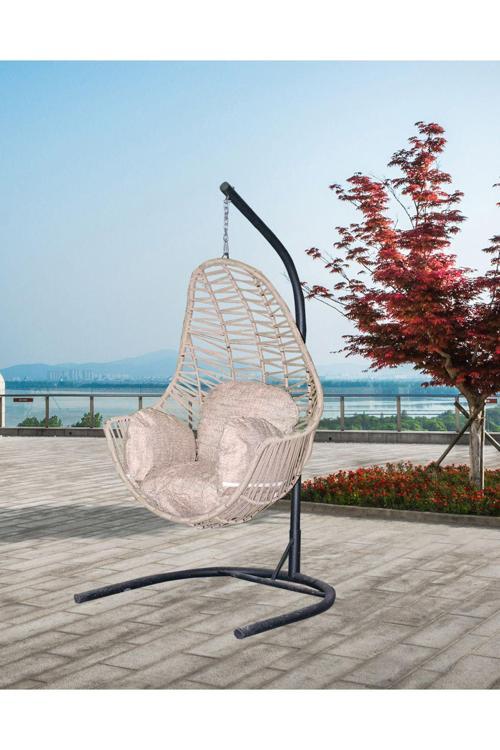 Kule Salıncak Krem Tek Kişilik Garantili, Makrome