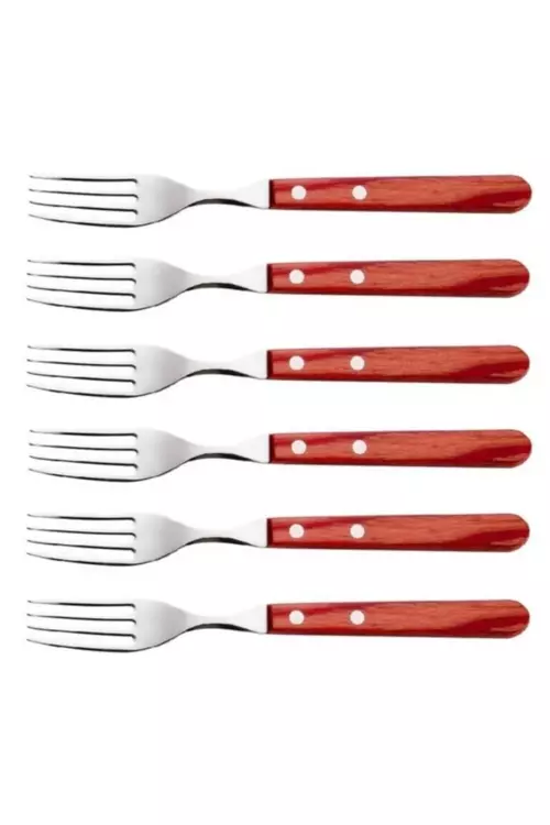 6 Adet Polywood Saplı Steak Et Çatalı