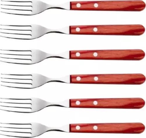 6 Adet Polywood Saplı Steak Et Çatalı