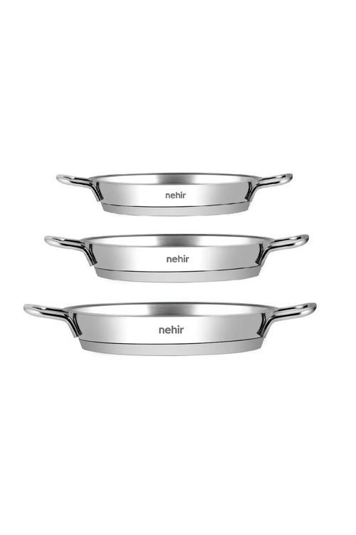 Silver Çelik İtalyan Omlet Sahan Seti Kapaksız 3'lü (16-18-20cm)