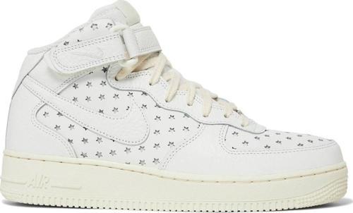 Air Force 1 AF1 Mid Leather Unisex Sneaker Hakiki Deri Bilekli Günlük Spor Ayakkabı Kırık Beyaz