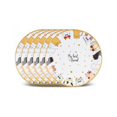 Cat Cake 6 Parça Opal Cam Pasta Seti 19 cm
