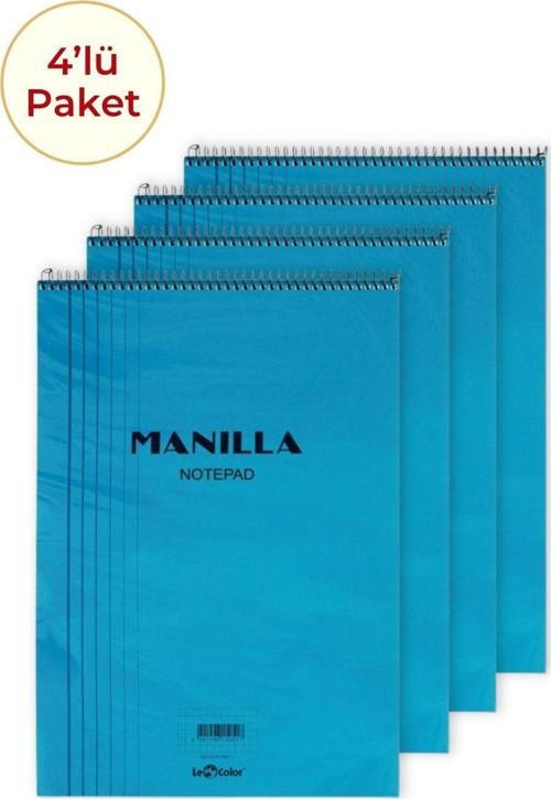 4'lü Manilla A5 Çizgili Mavi Bloknot 4x140 Sayfa