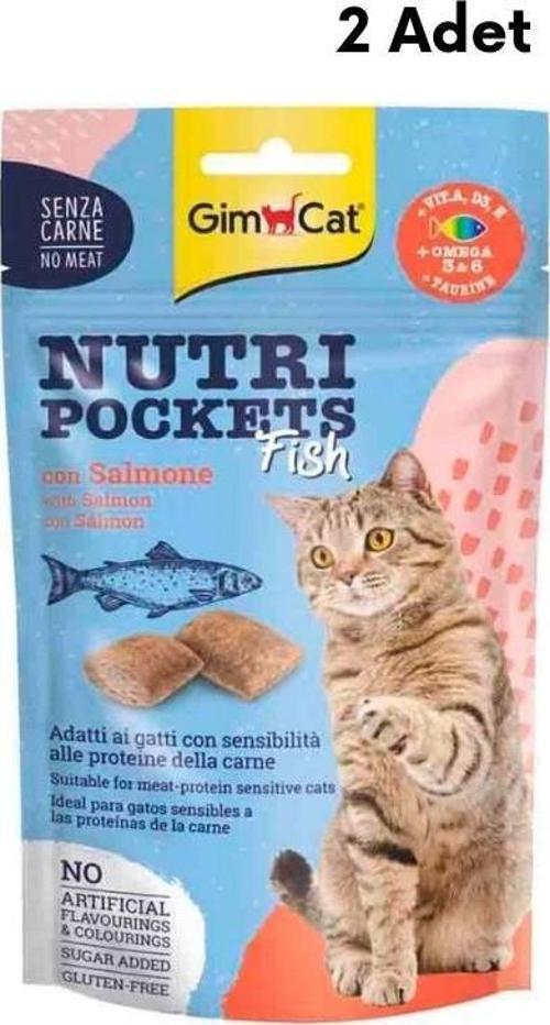 Nutri Pockets Somonlu Kedi Ödül 60 Gr x 2