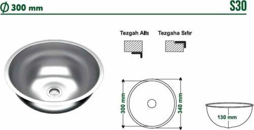Yeni Paslanmaz Krom Evye 30X30 Karavan Eviye  Y-30 Eviye Sifon Dahildir