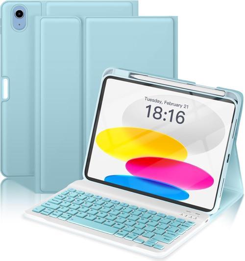 İpad 11 A16 2025 / 10. Nesil 10.9 Klavyeli Kılıf Bluetooth Kalem Bölmeli Koruyucu (Türkçe Klavye)