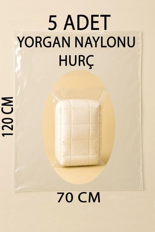 5 Adet 120cm×70cm Şeffaf Naylon Taşınma Saklama Yorgan Naylonu Torbası Hurç