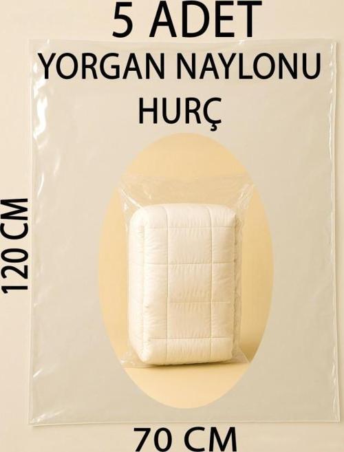 5 Adet 120cm×70cm Şeffaf Naylon Taşınma Saklama Yorgan Naylonu Torbası Hurç