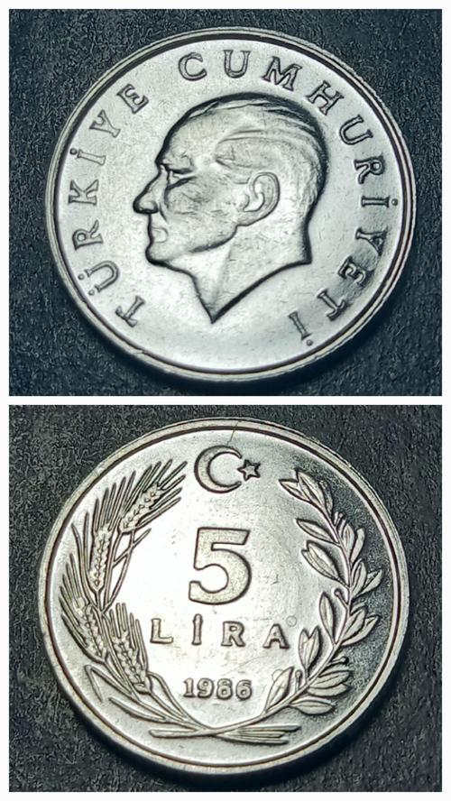 Escoines 3996368990fe91a3d1 1986 5lira Aliminyum para