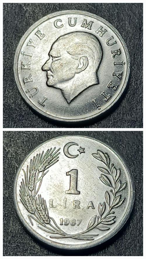 Escoines 39963689911d9e3d7d 1987 1lira ççt+ Aliminyum para